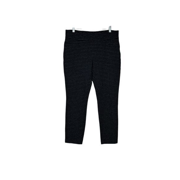 Dalia black plaid pull on flat front pants size Large - Picture 7 of 9